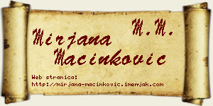 Mirjana Mačinković vizit kartica